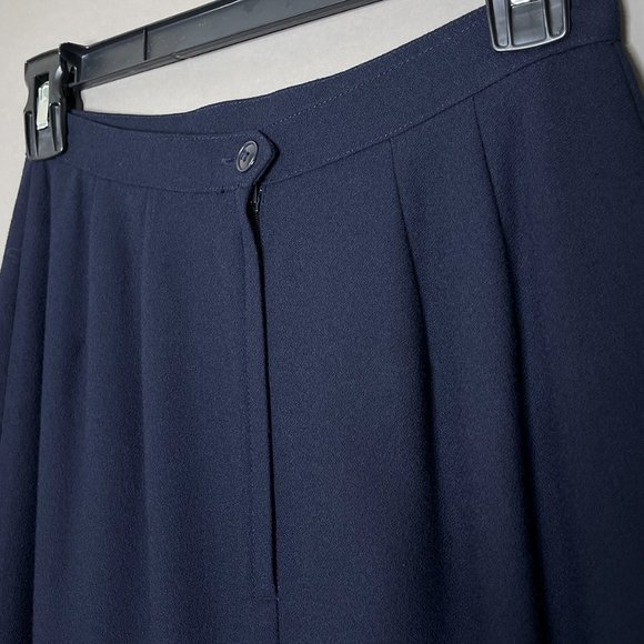 Kasper and Company A.S.L. Petite Navy Blue Skirt Button and Zips In Back Size 2P - Picture 4 of 6